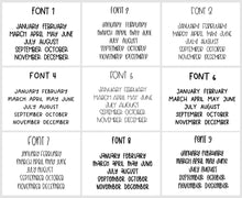 Load image into Gallery viewer, Months Script