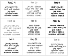 Load image into Gallery viewer, Months Script