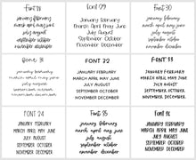 Load image into Gallery viewer, Months Script