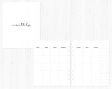 Load image into Gallery viewer, Undated Monthly / A5 Wide Rings / Printable Inserts