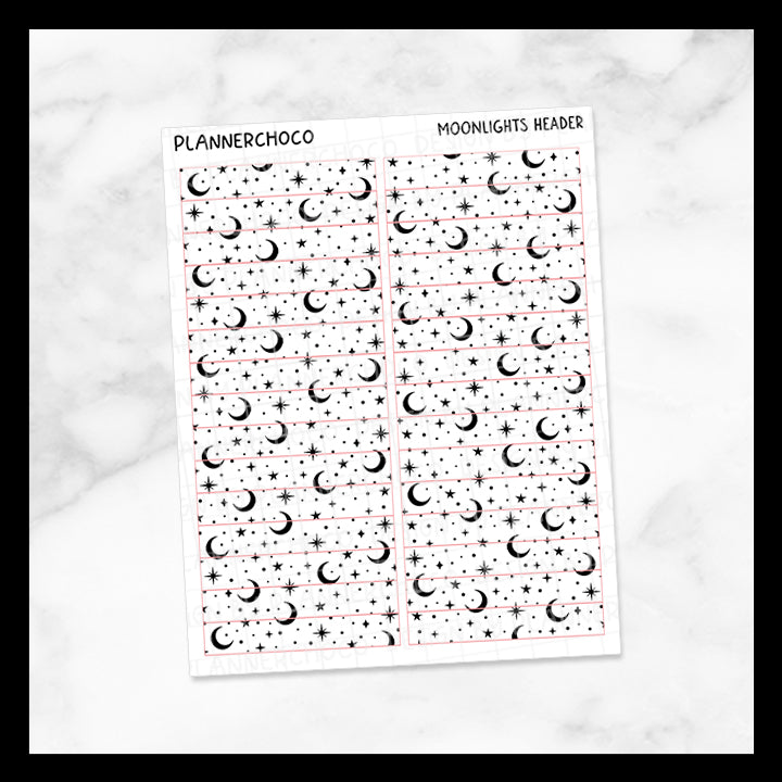Moonlight / Confetti Header / Foiled – plannerchoco