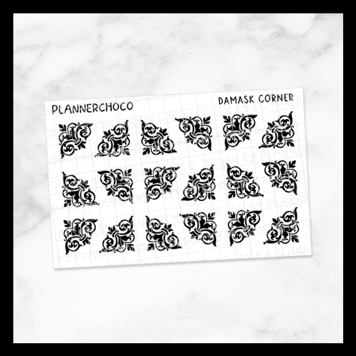 Damask / Corner / Foiled – plannerchoco