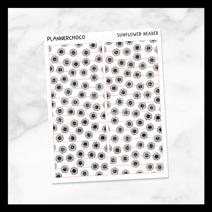 Sunflower / Pattern Header 1.0 / Foiled – plannerchoco