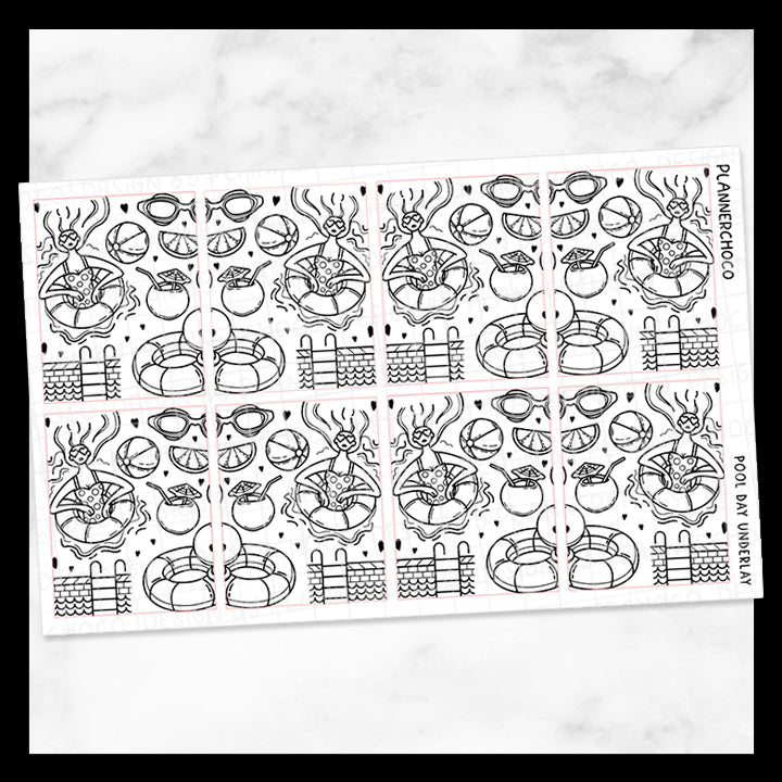 Pool Day / Doodle Underlay 2.0 / Foiled