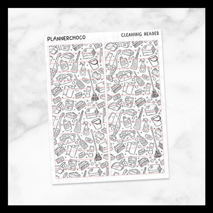 Cleaning / Pattern Header / Foiled – plannerchoco