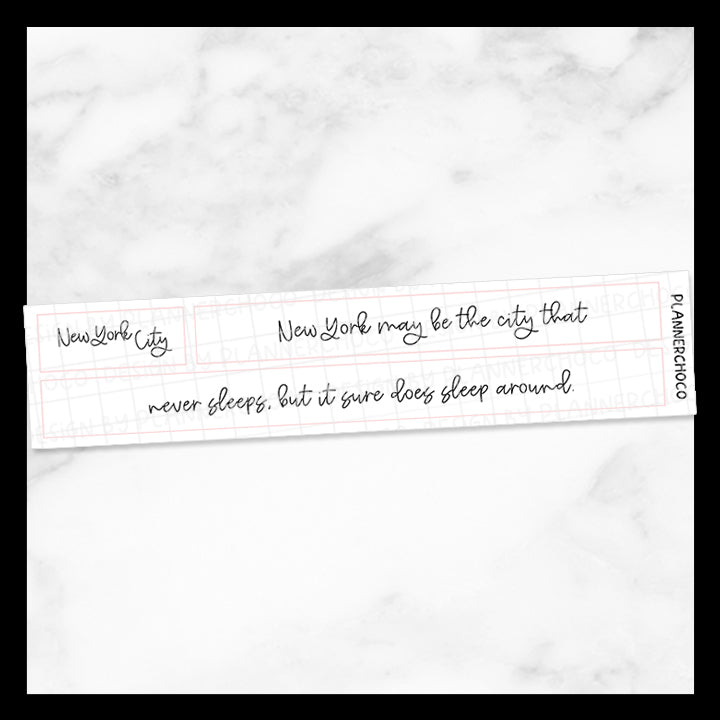 NYC Quote / Washi / Foiled