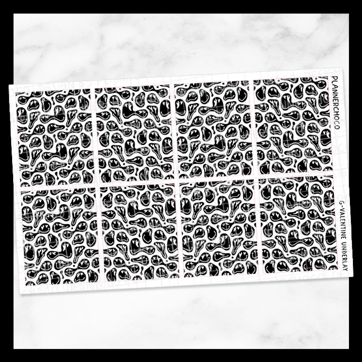 Melting Heart Face / Pattern Underlay / Foiled