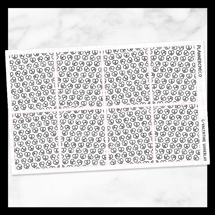 Peace Heart / Pattern Underlay / Foiled
