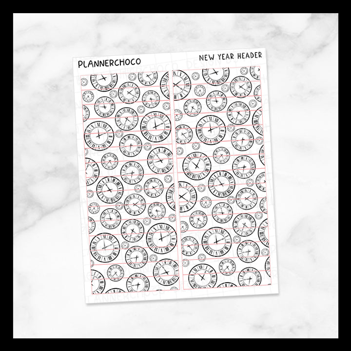 Clock Header Clock / Header / Foiled – plannerchoco