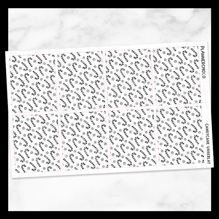 Christmas Candycane / Underlay / Foiled