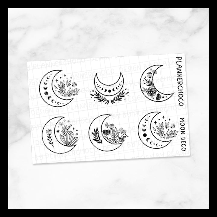 Floral Moon / Deco / Foiled