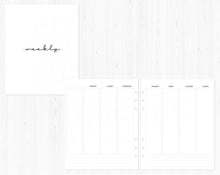 Load image into Gallery viewer, Undated Weekly / A5 Wide Rings / Printable Inserts
